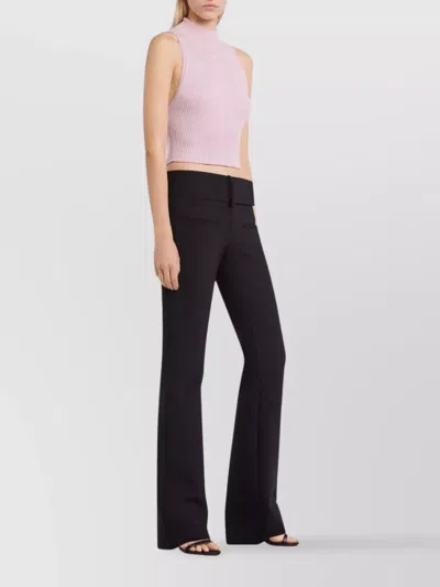 Courrèges Ribbed Crop Top Mock Neck