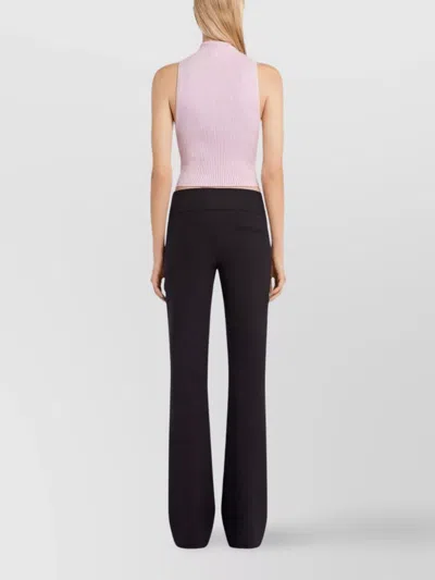 Courrèges Ribbed Crop Top Mock Neck
