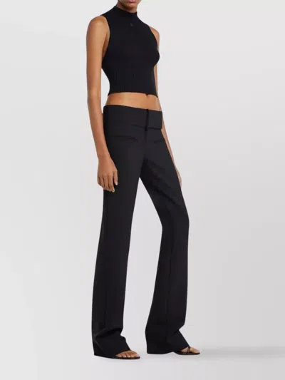 Courrèges Mockneck Light Rib Cropped Top