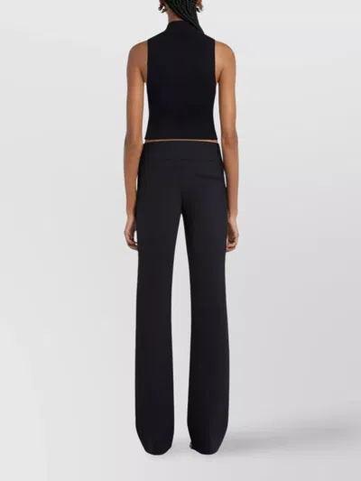 Courrèges Mockneck Light Rib Cropped Top