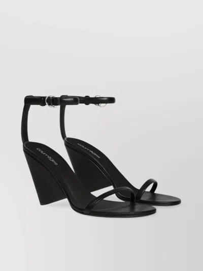 Courrèges Round Toe Strappy Sandals With Wedge Heel