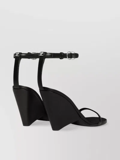 Courrèges Round Toe Strappy Sandals With Wedge Heel