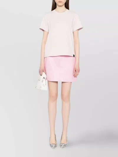 Courrèges Sleeve Crew Neck Straight Hem In Pink