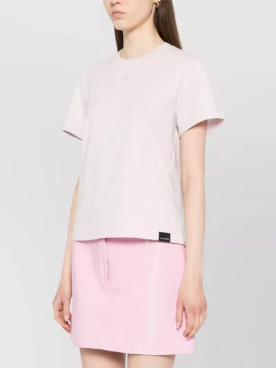 Courrèges Sleeve Crew Neck Straight Hem In Pink