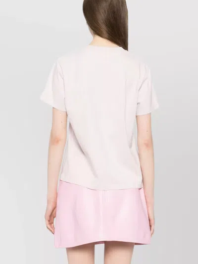 Courrèges Sleeve Crew Neck Straight Hem In Pink