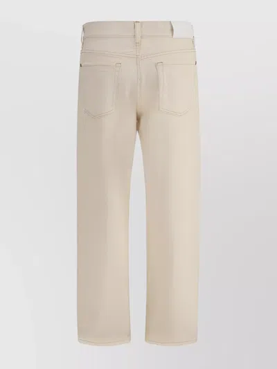 7 For All Mankind Straight Jeans With Belt Loops And Pockets In Gold