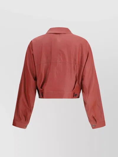 Brunello Cucinelli Cropped Leather Jacket With Patch Pockets