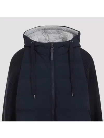 Brunello Cucinelli Padded Hooded Knit Down Jacket