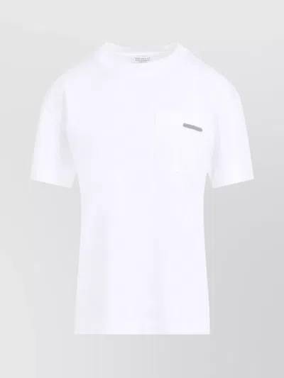 Brunello Cucinelli Chest Pocket Round Neck Short Sleeve T-shirt