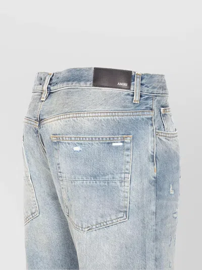 Amiri Straight Leg Mid-rise Distressed Trousers