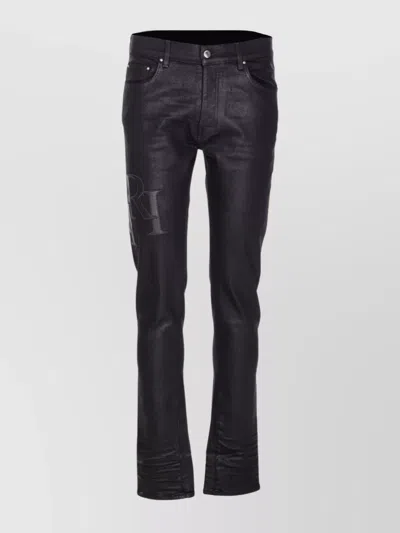 Amiri Skinny Model Waxed Jeans 5 Pockets Belt Loops