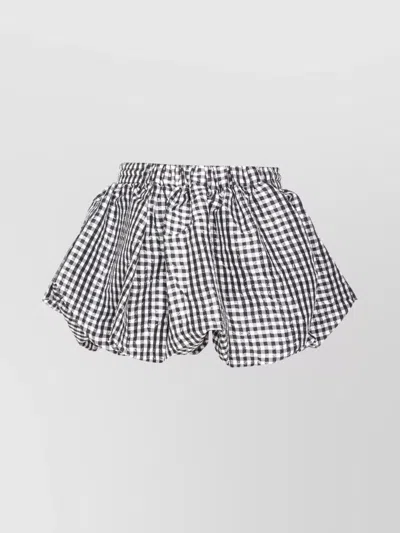 Ganni Vichy Pattern Balloon Miniskirt In Multi