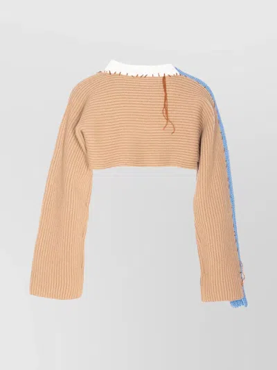 Marni Knitwear Crewneck Cropped Sweater Long Sleeves