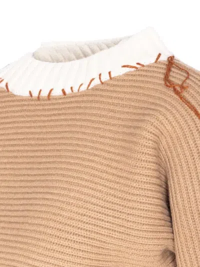 Marni Knitwear Crewneck Cropped Sweater Long Sleeves