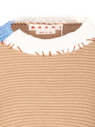 Marni Knitwear Crewneck Cropped Sweater Long Sleeves