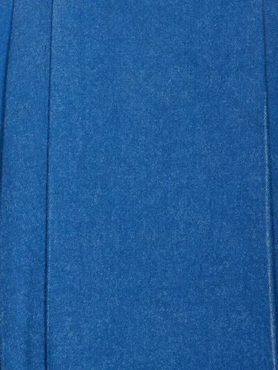 Marni Denim High Waist Midi Skirt With Pleated Detail