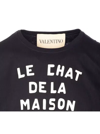 Valentino Garavani T-shirt With Le Chat De La Maison Print In Black