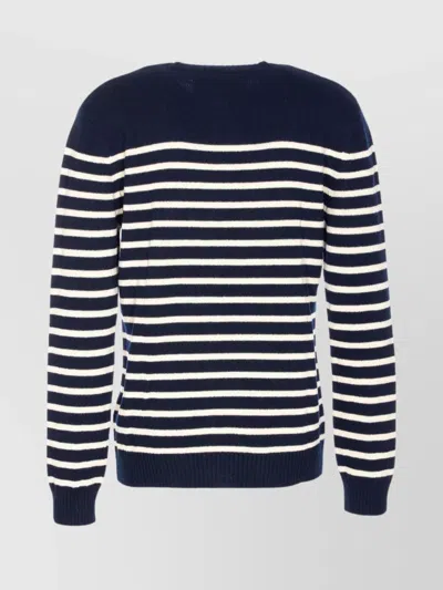 Valentino Garavani Crewneck Sweater With Bold Jacquard Motif In Black