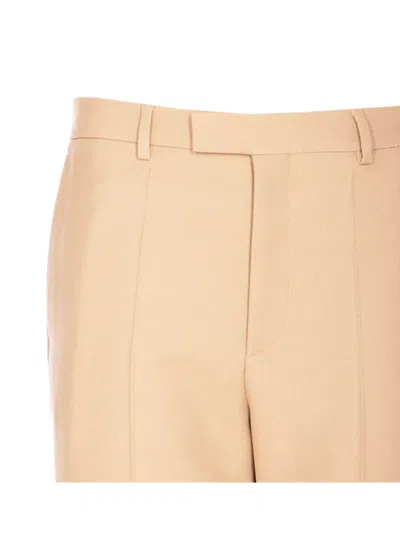Valentino Camel Trousers With Side Pockets And Cuffs In Brown