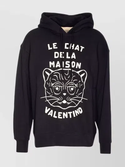 Valentino Garavani Sweatshirt With Le Chat De La Maison Patch In Black