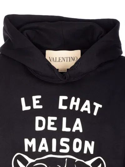 Valentino Garavani Sweatshirt With Le Chat De La Maison Patch In Black
