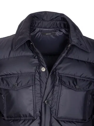 Tom Ford "techno Satin" Padded Jacket In Black
