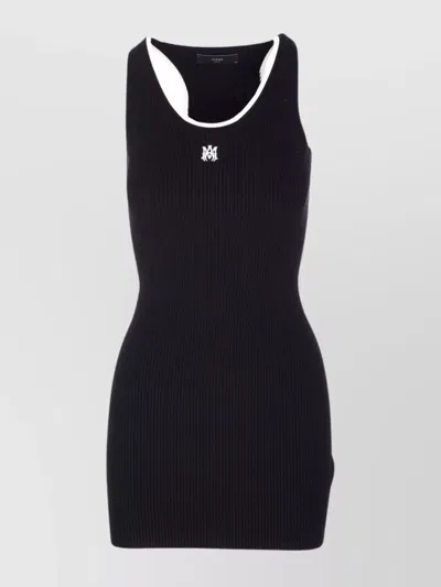 Amiri Ma Embroidered Ribbed Racerback Mini Dress