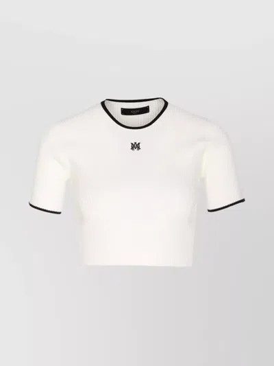 Amiri Crewneck Crop Top Contrast Trim