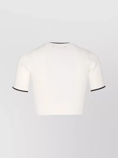 Amiri Crewneck Crop Top Contrast Trim