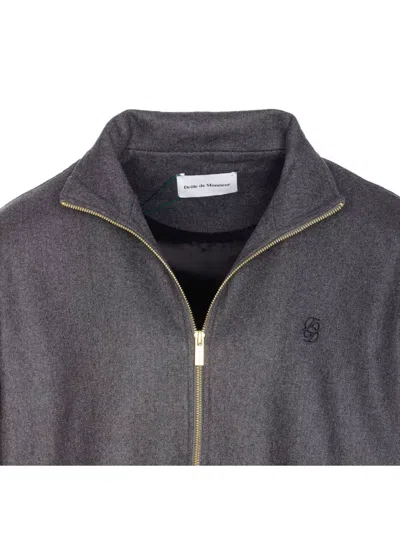 Drôle De Monsieur Grey Trackjacket With Frontal Zip Closure In Gray
