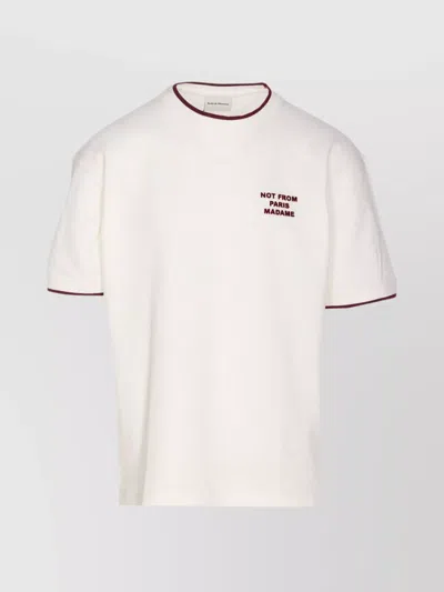 Drôle De Monsieur 'le T-shirt Slogan' White Crewneck T-shirt With Slogan Print On Front And Rear