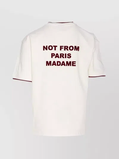 Drôle De Monsieur 'le T-shirt Slogan' White Crewneck T-shirt With Slogan Print On Front And Rear