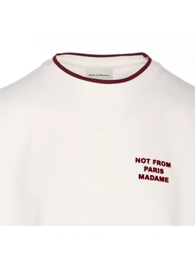 Drôle De Monsieur 'le T-shirt Slogan' White Crewneck T-shirt With Slogan Print On Front And Rear