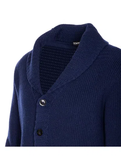 Tom Ford Silk Cardigan With Front Pockets And Shawl Collar