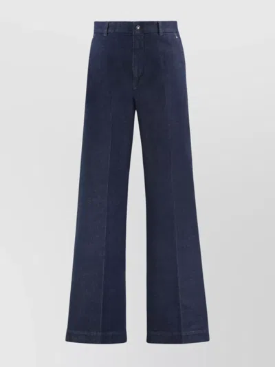 Moncler Trousers Wide-leg Denim Front Back Pockets