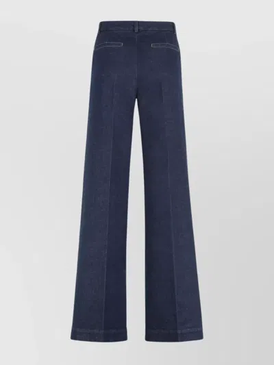 Moncler Trousers Wide-leg Denim Front Back Pockets