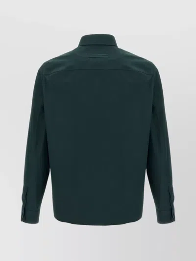 Zegna Camicia Con Tasche In Green