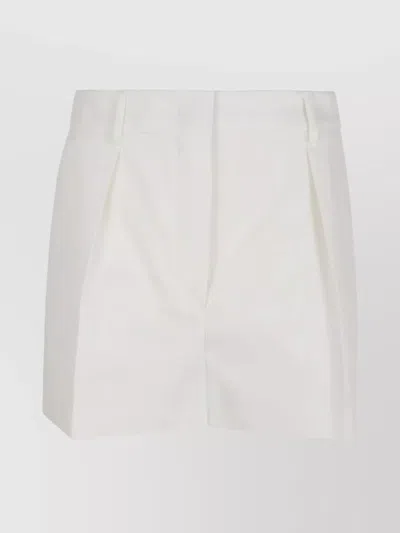 Sportmax Tailored Pleated Shorts Belt Loops In White