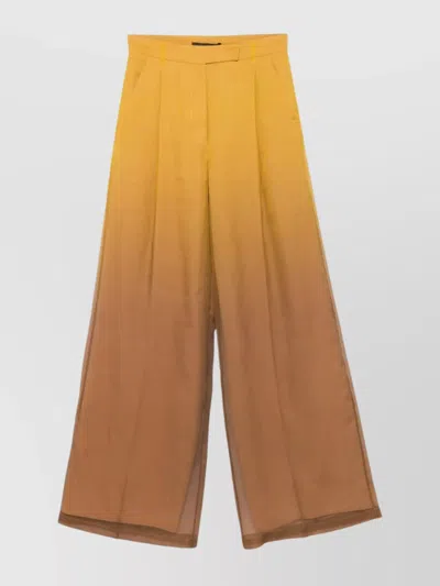 Max Mara Baffo Silk Trousers With Shaded Effect