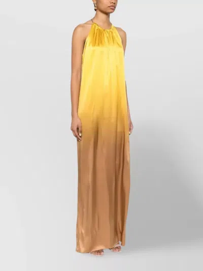 Max Mara Halter Neckline Backless Dress In Multi