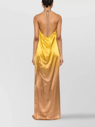 Max Mara Halter Neckline Backless Dress In Multi