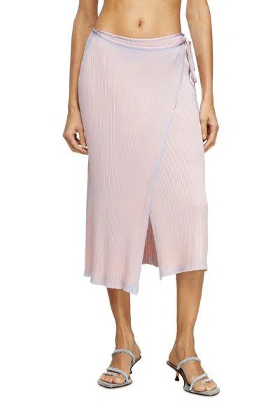 Diesel Wrap Skirt In Double-dyed Rib-knit