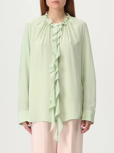 Victoria Beckham Ruffled Front Lightweight Fabric Long Sleeves
