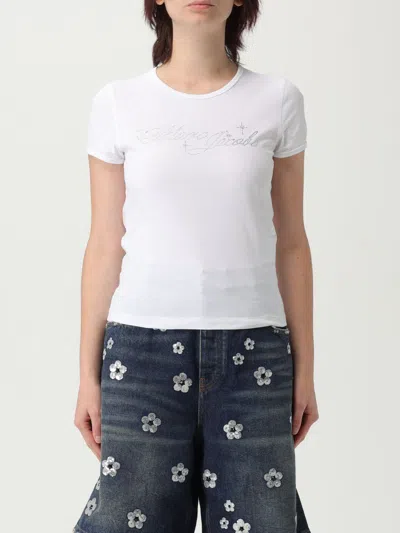 Marc Jacobs Crystal Logo T-shirt In White