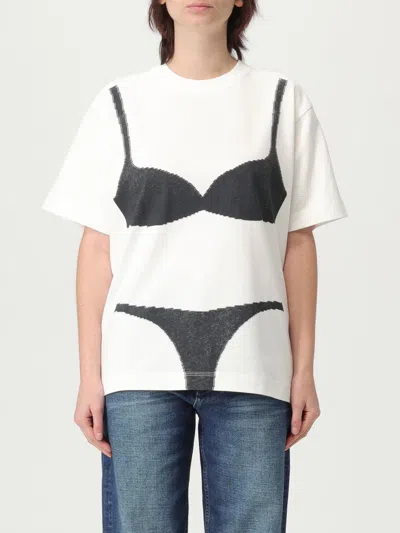 Marc Jacobs Womens Bra Graphic Boxy-fit Short-sleeve Cotton-jersey T-shirt White