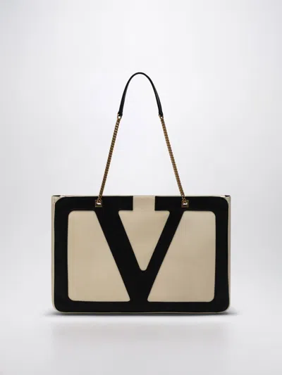 Valentino Large White Chain Tote Bag