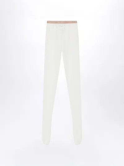 Valentino Logo Waistband Lace Detailed Tights