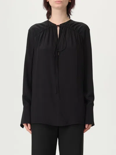 Victoria Beckham Gather Detail Tie Blouse With Gathered Shoulders