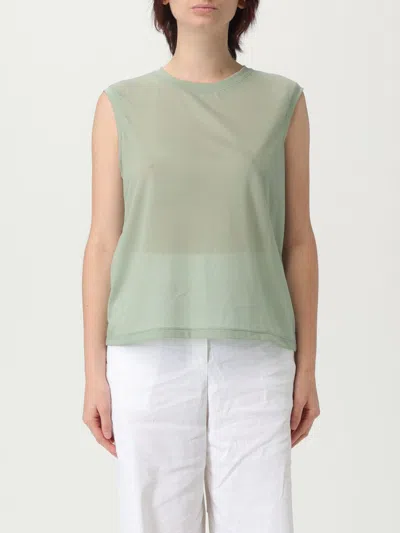 Victoria Beckham Embroidered Logo Sleeveless Crew Neck Top