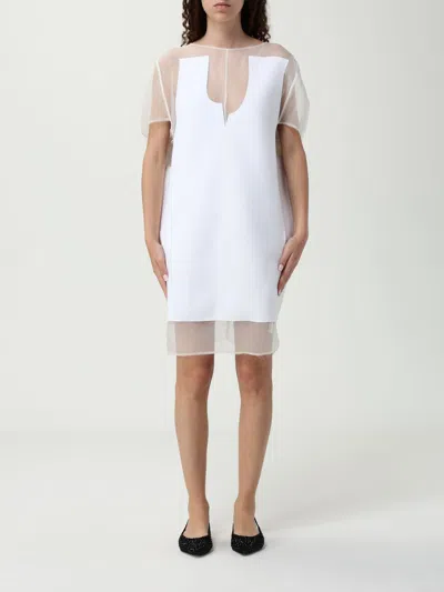 Khaite Winona Paneled Crepe Mini Dress In White
